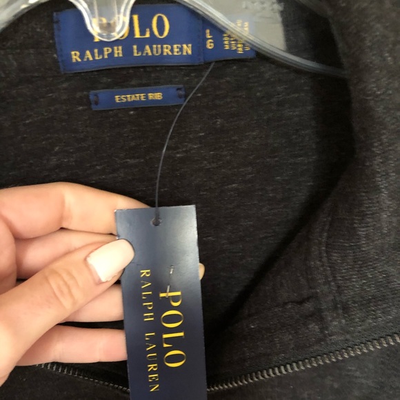 Polo Ralph Lauren Charcoal Half Zip, NWT - Picture 4 of 5